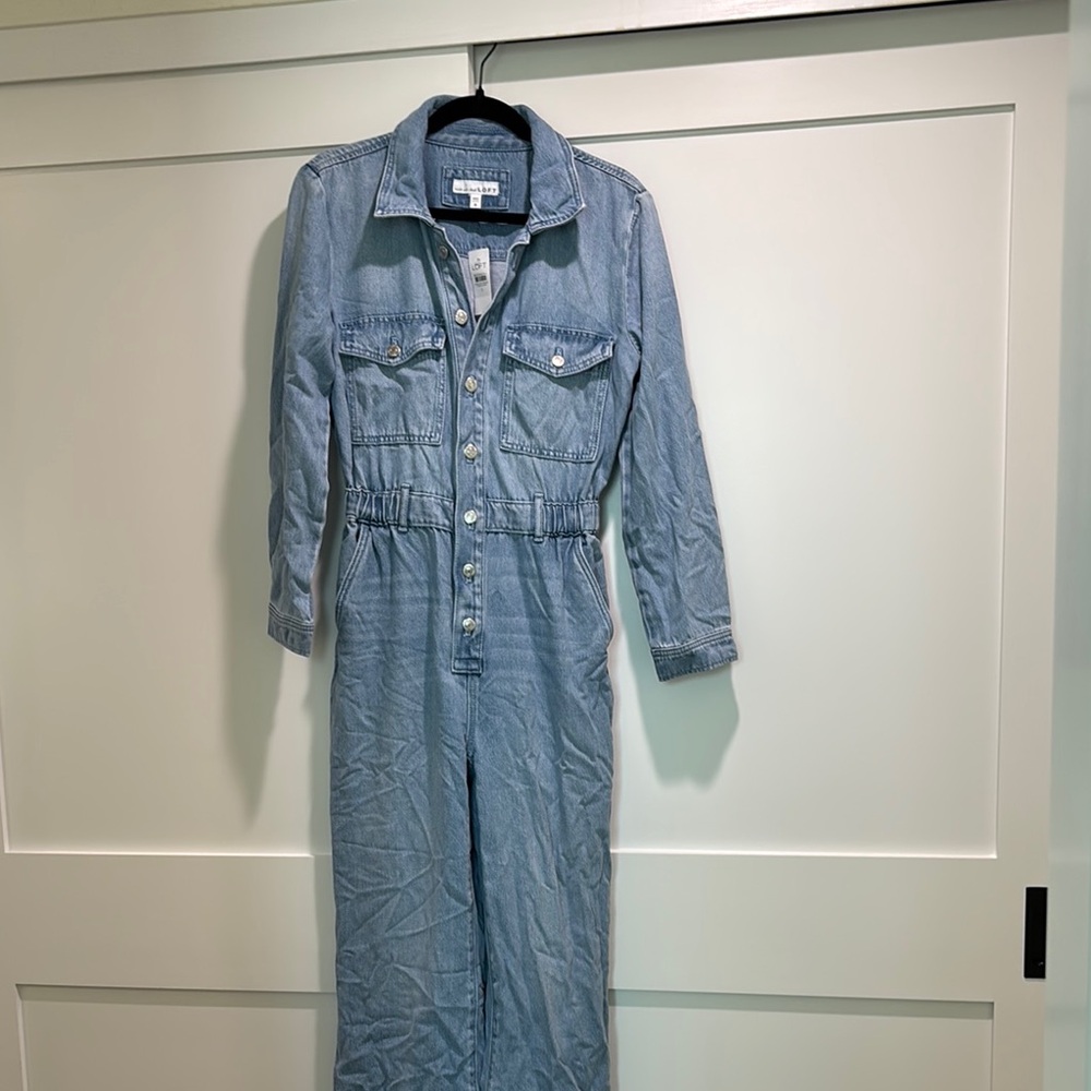 LOFT Denim Jumpsuit In Vintage Wash Size S NWT
